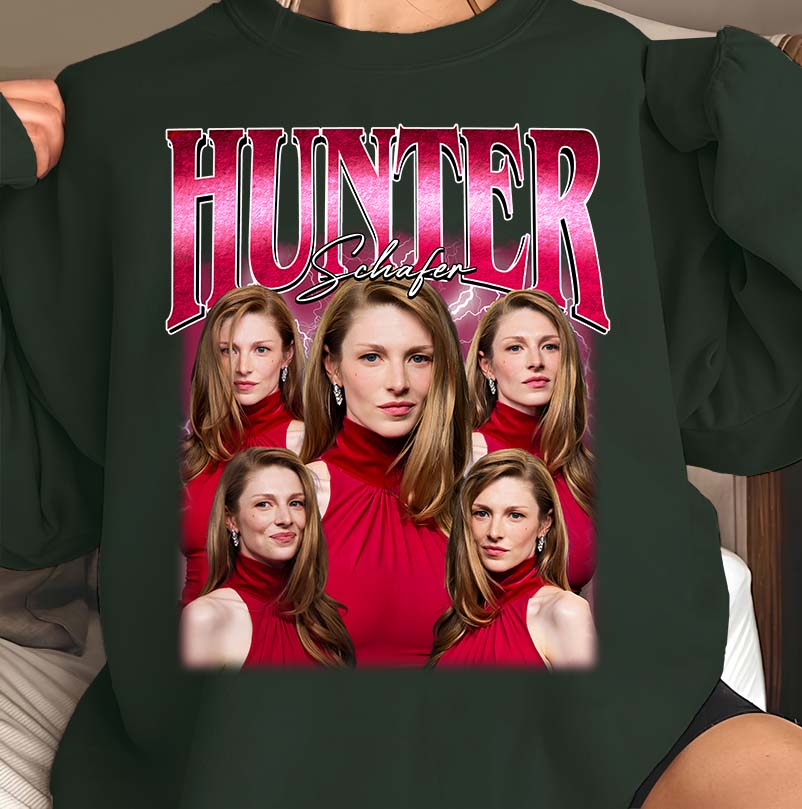 Hunter Schafer Graphic Tee - Iconic Red Dress Portraits Fashion Shirt