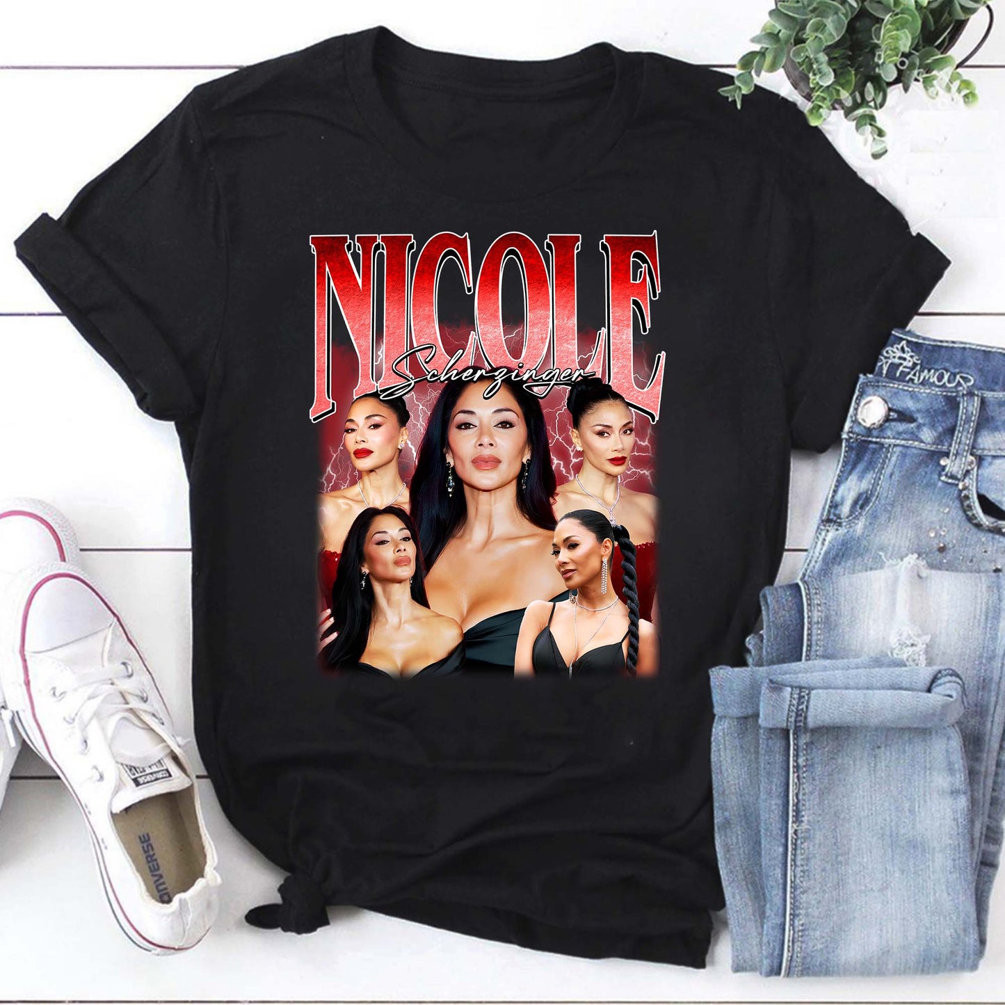 Nicole Scherzinger Collage Graphic Hoodie - Trendy Fan Sweatshirt