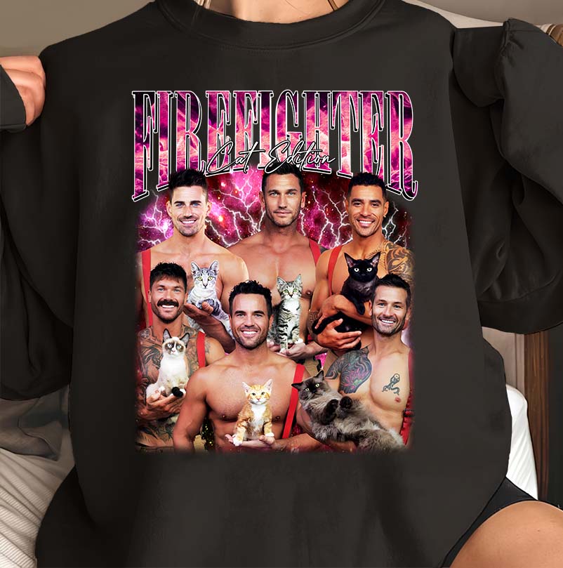 Firefighter Cats Shirt - Funny Fireman Shirt with Cats - Unique Firefighter Gift Tee