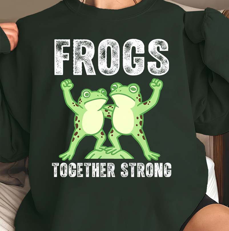 Frogs Together Strong T-Shirt Cute Cartoon Frog Tee