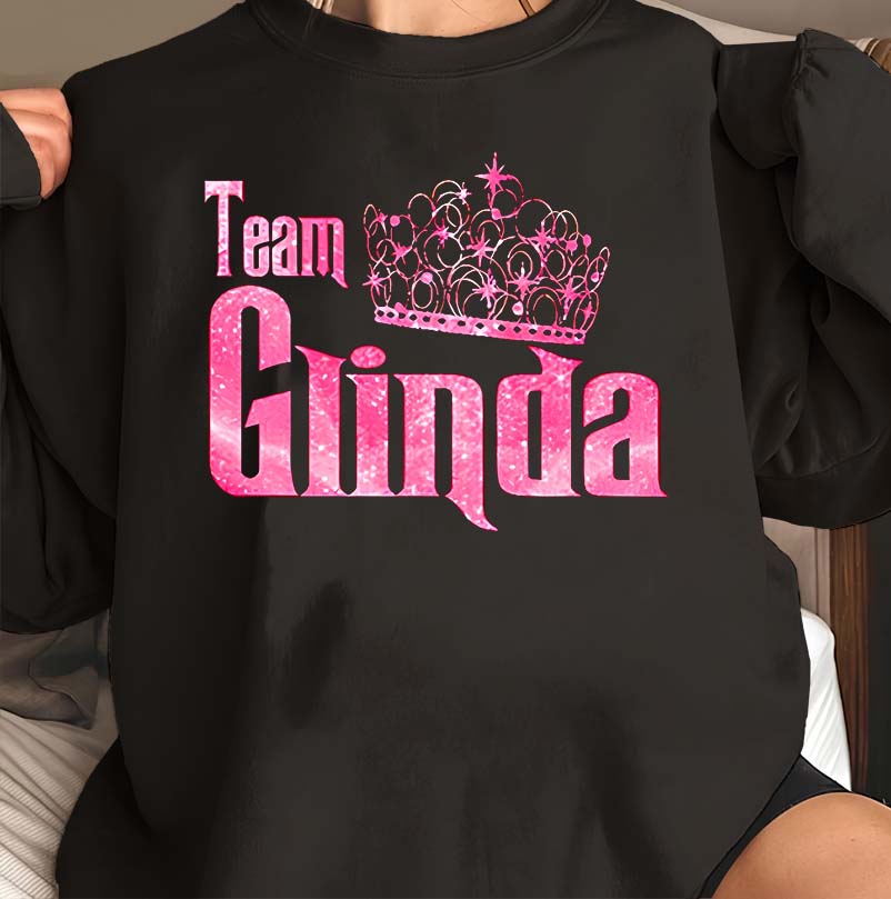 Team Glinda Pink Glitter Crown T-Shirt for Fans of The Wizard of Oz