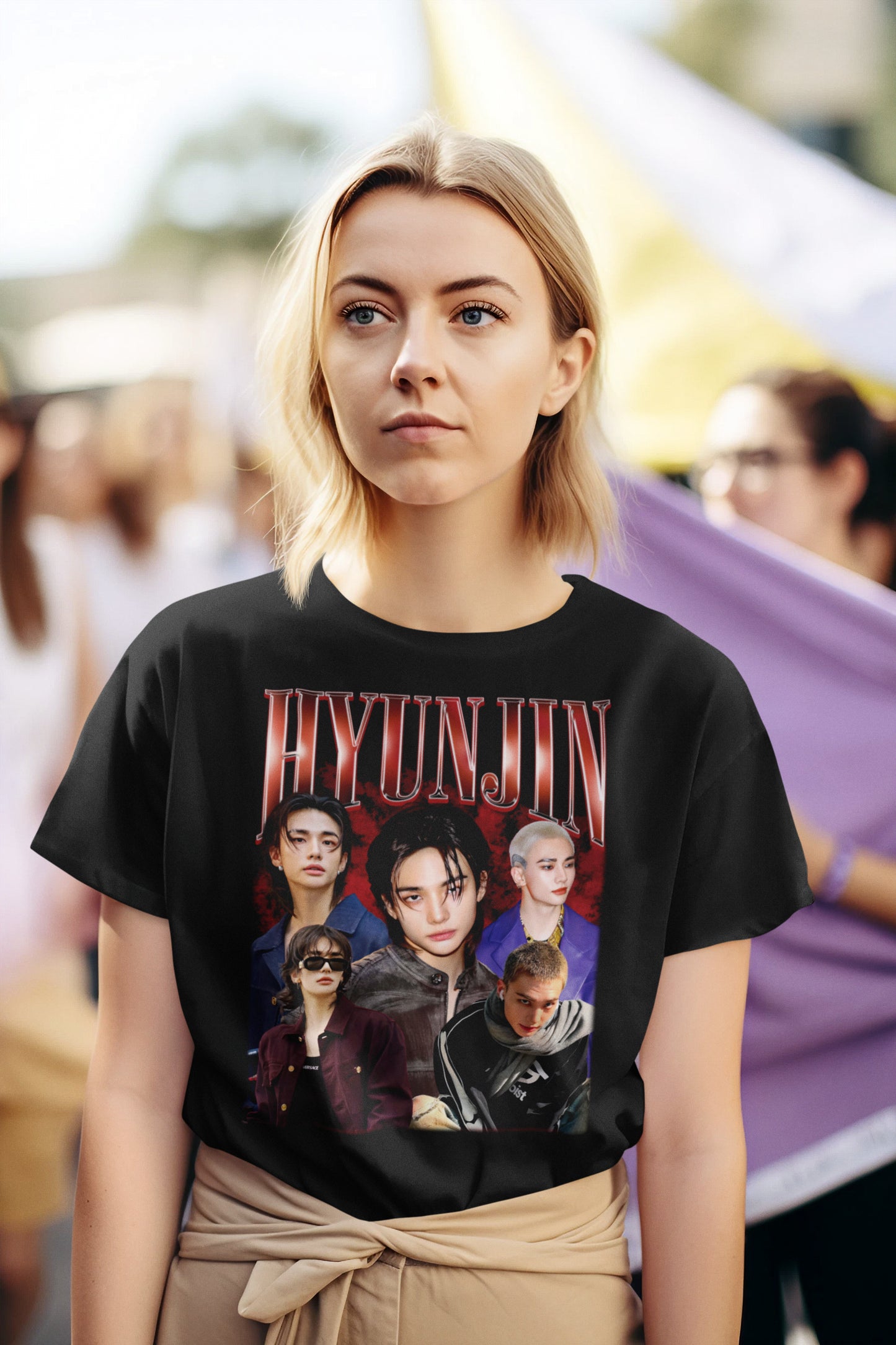 HYUNJIN K-POP Fan T-Shirt - Custom K-POP Group Design for HYUNJIN Fans, Unique Music Gift