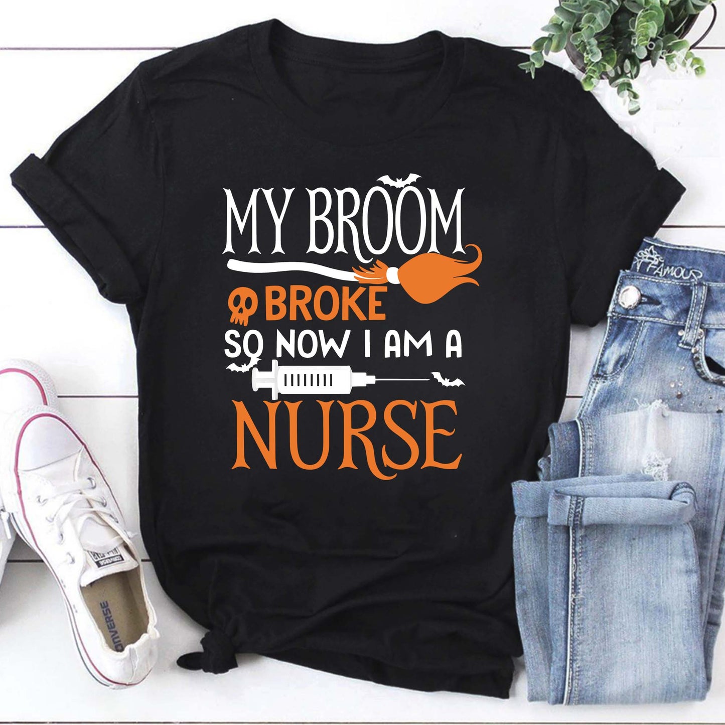 Funny Nurse Hoodie My Broom Broke Nurse Gift Sweatshirt