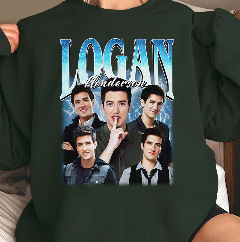 Logan Henderson Fan Shirt - Vintage Style Lightning Portrait Tee