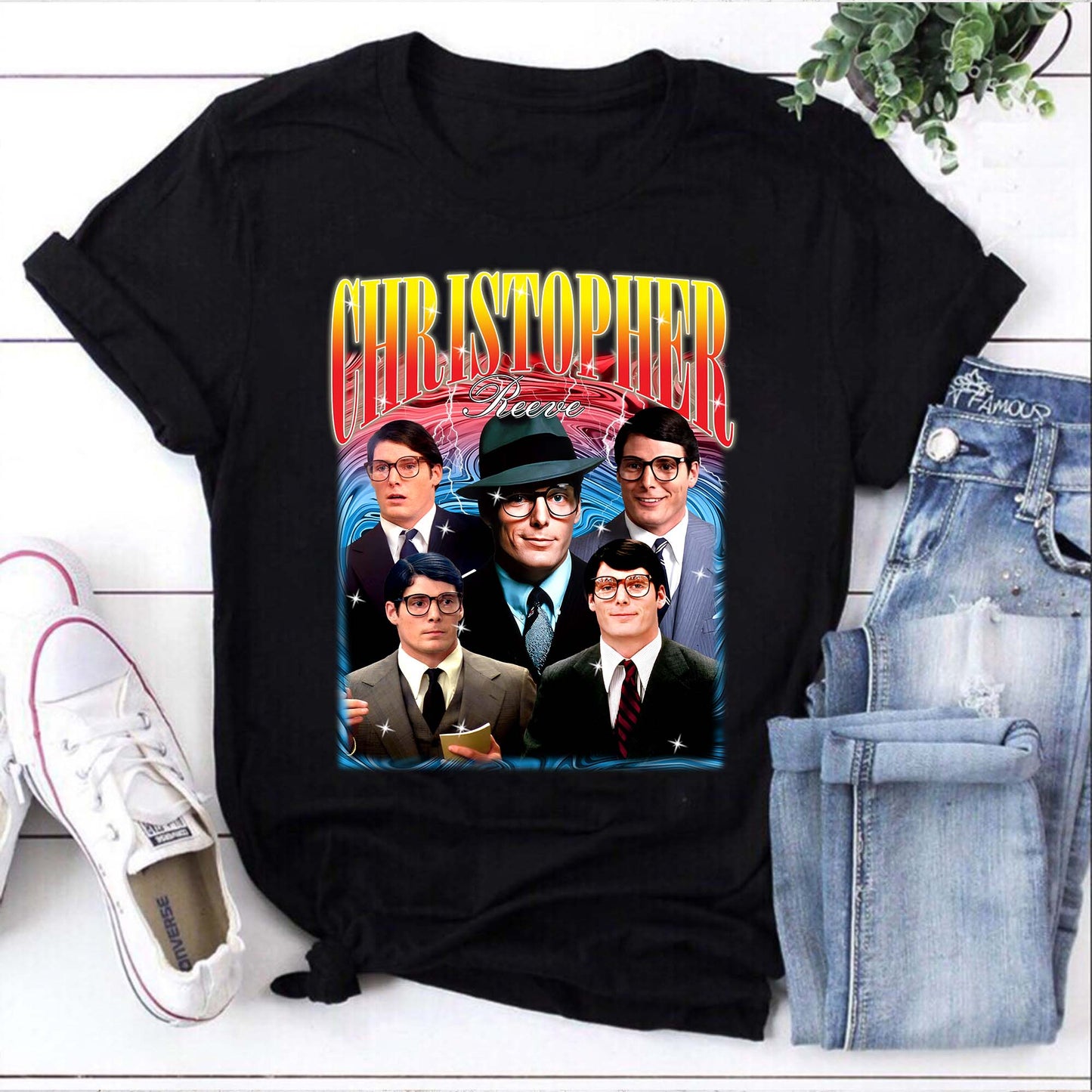 Christopher Reeve Vintage Inspired Graphic Tee - Iconic Superman Tribute Shirt