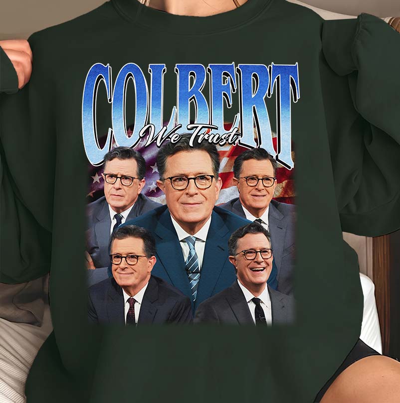 Colbert We Trust Shirt - Stephen Colbert Face Collage Tee