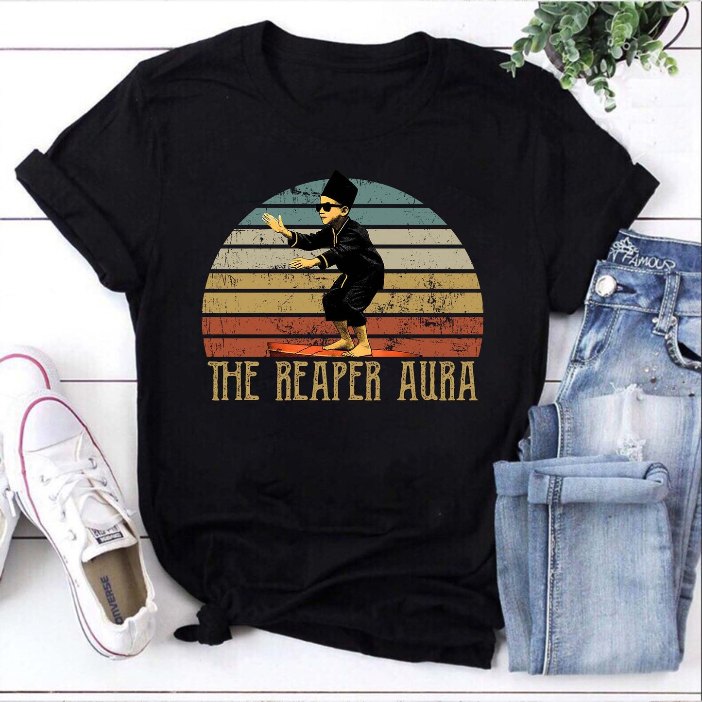 The Reaper Aura Vintage Style Graphic Tee - Unique Retro Design T-Shirt