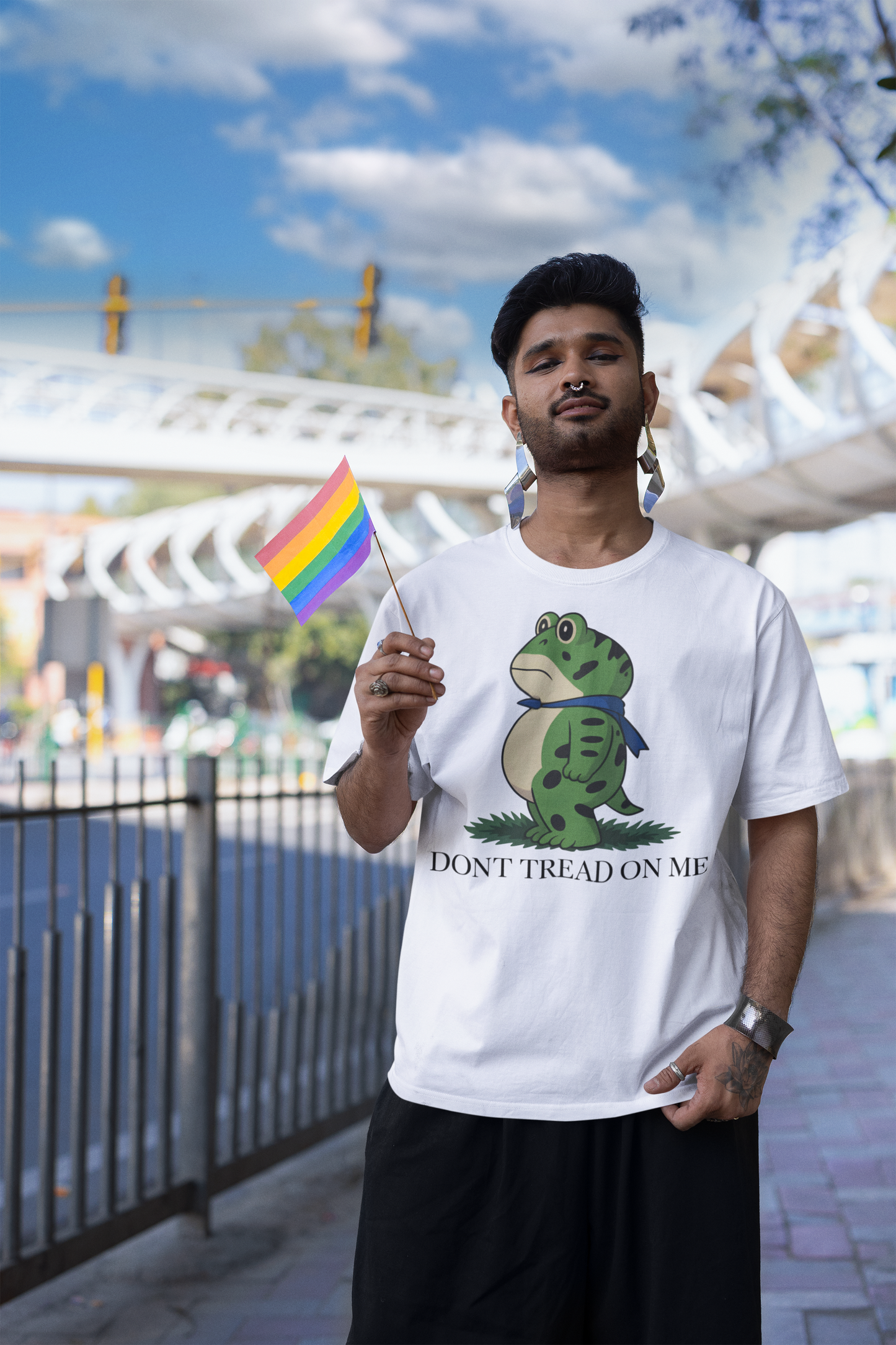 Funny Frog Cartoon Dont Tread On Me Shirt Cute Frog Graphic Tee