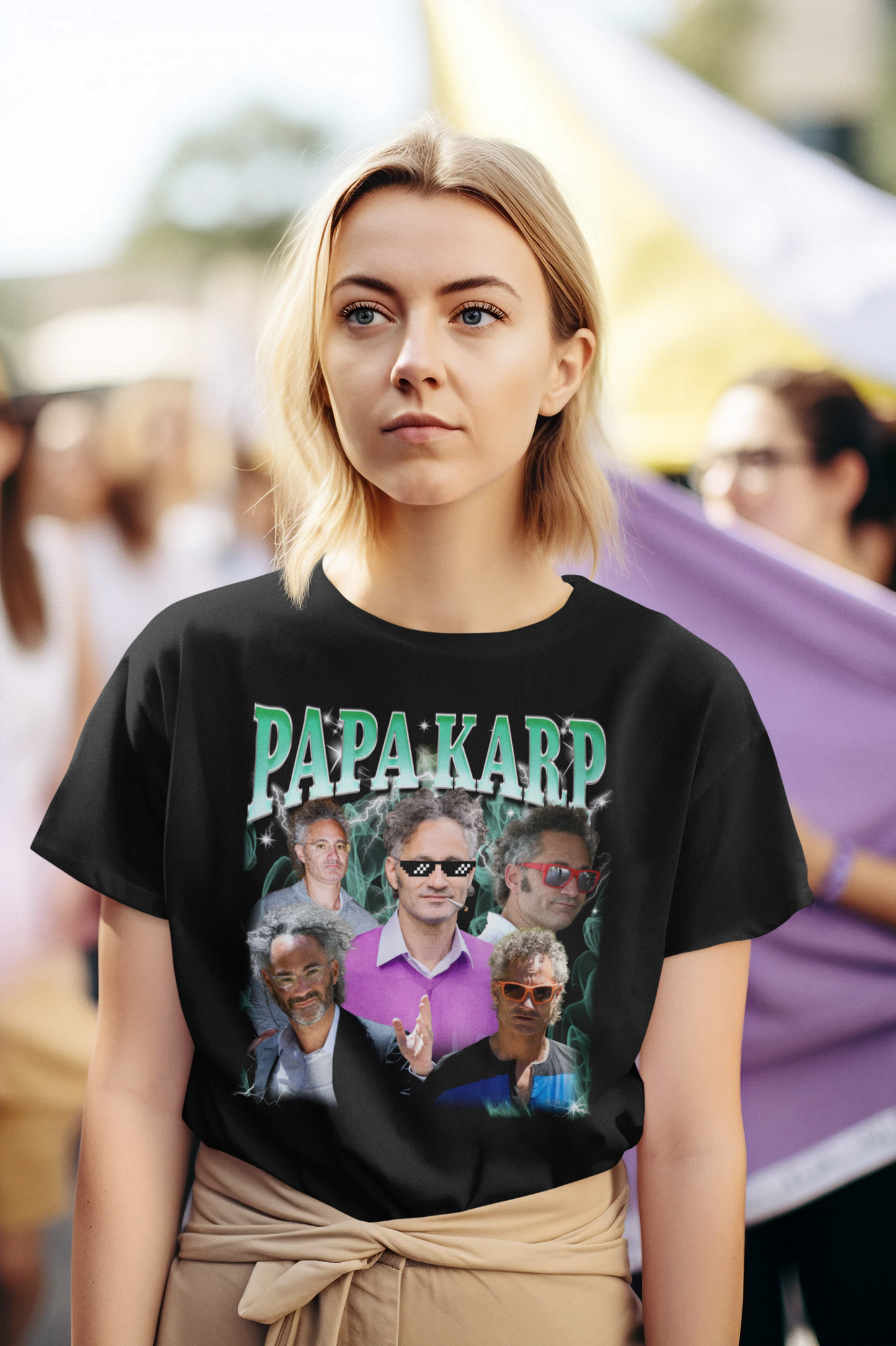 Papa Karp Funny Graphic T-Shirt - Nerdy Science Parody Design for Fans and Gifts