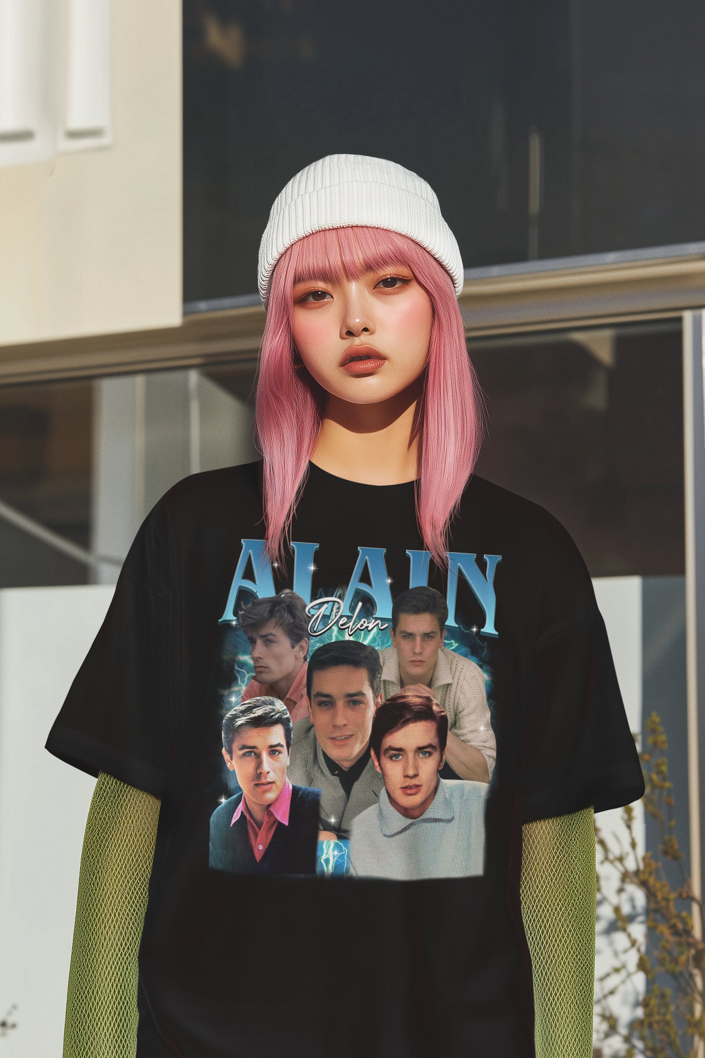 Alain Delon Vintage Photo Collage Retro Graphic T-Shirt