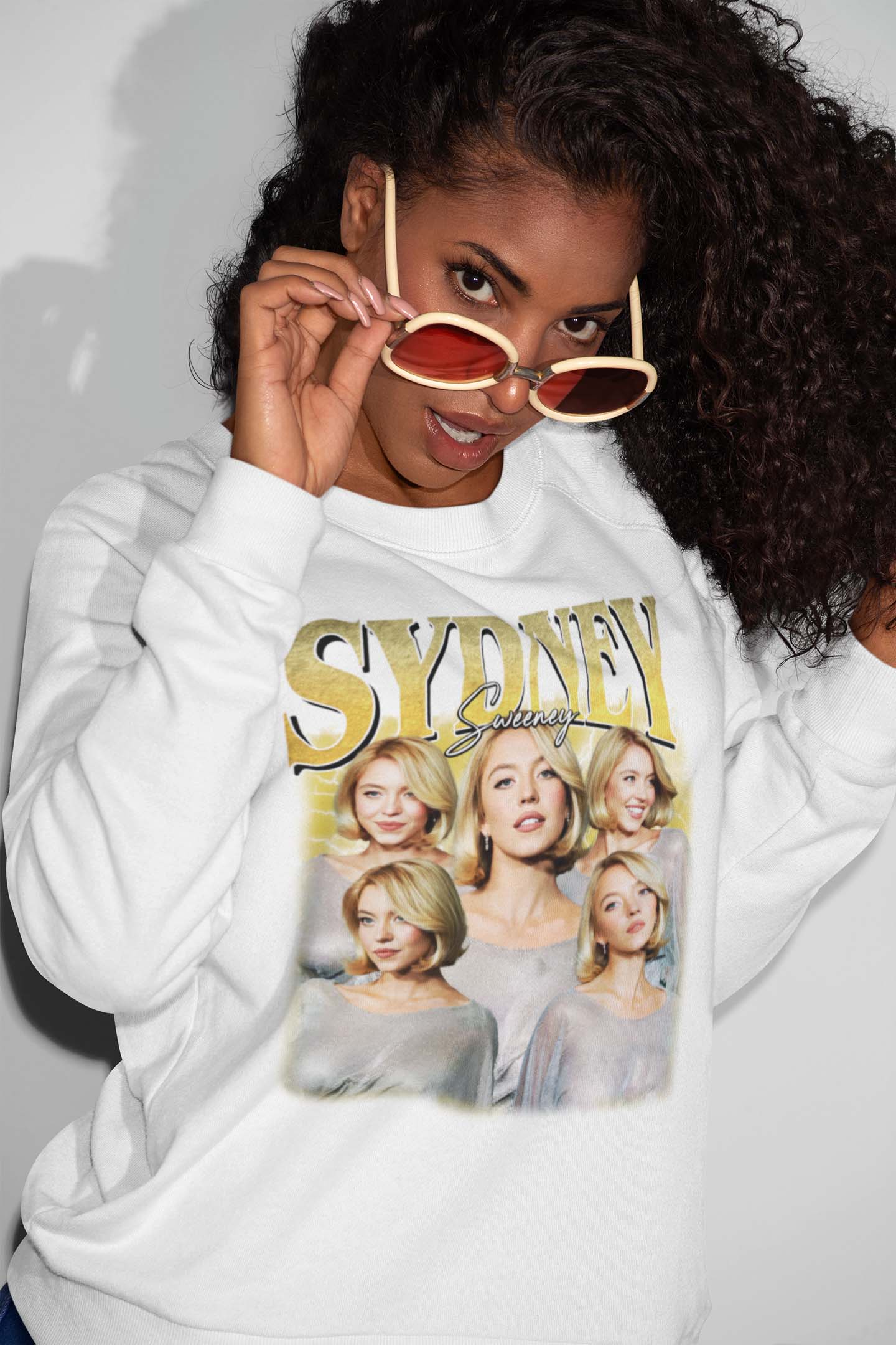 Sydney Sweeney Vintage Style Graphic Sweatshirt - Fan Art Pullover