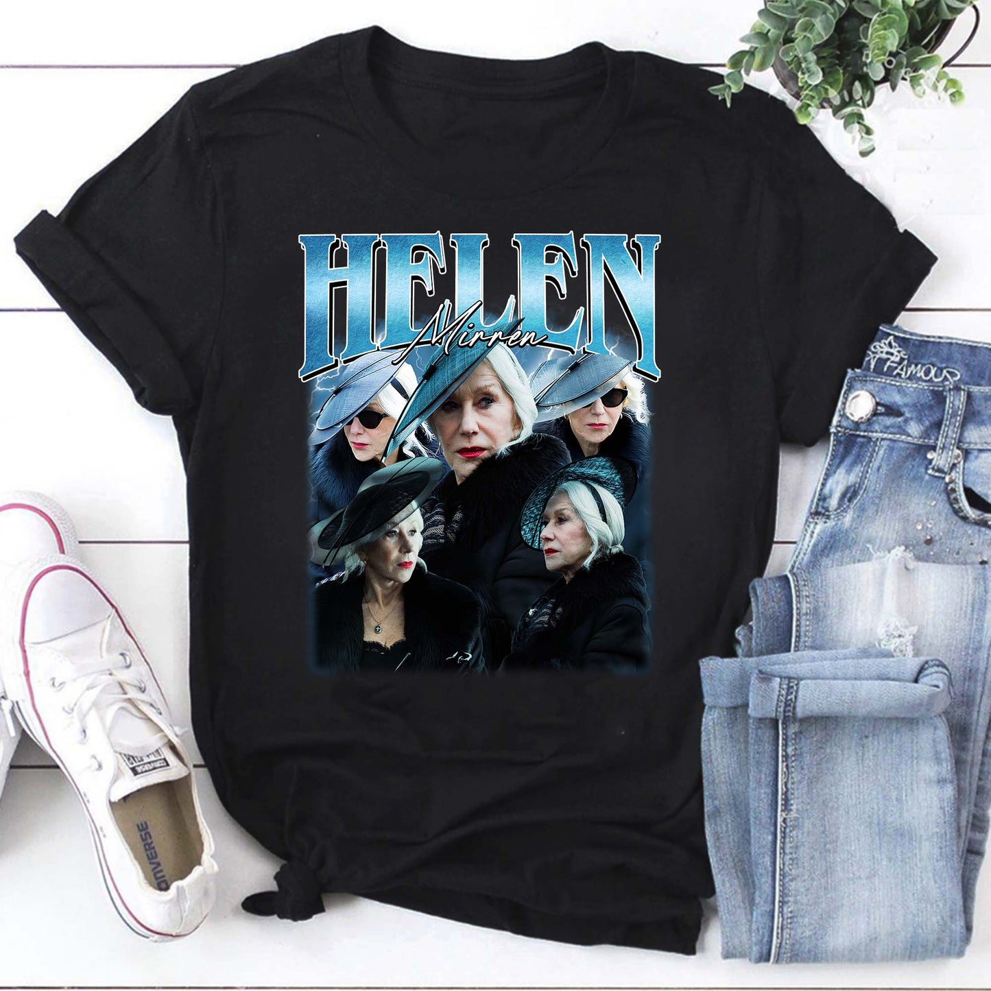 Helen Mirren Vintage Style Graphic T-Shirt - Iconic Actress Tribute Tee