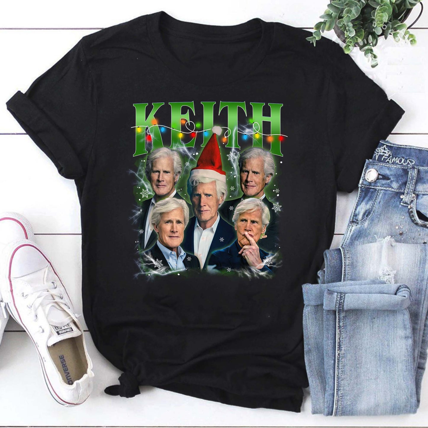 Keith Christmas Ugly Sweater Style Holiday T-Shirt Festive Funny Tee