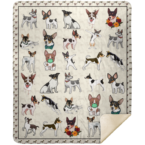 Cute Rat Terrier Dog Fleece Blanket, Premium Sherpa Blanket, Terrier Dog Blanket, Rat Terrier Dog Blanket, Blanket For Dog Lovers	MSHM Premium Sherpa Blanket 50x60