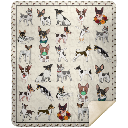 Cute Rat Terrier Dog Fleece Blanket, Premium Sherpa Blanket, Terrier Dog Blanket, Rat Terrier Dog Blanket, Blanket For Dog Lovers	MSHM Premium Sherpa Blanket 50x60