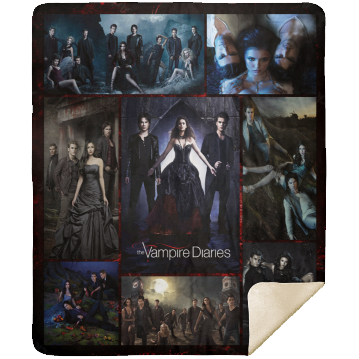 The Vampire Diaries Movie Fleece Blanket, Premium Sherpa Blanket, Vampire Blanket, The Vampire Diaries TV Series Quilt, Movie BlanketMSHM Premium Sherpa Blanket 50x60