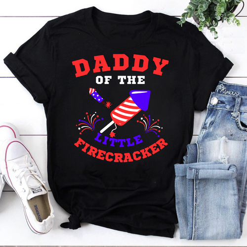 4th Of July Daddy Of The Little Firecracker Unisex Vintage T-Shirt