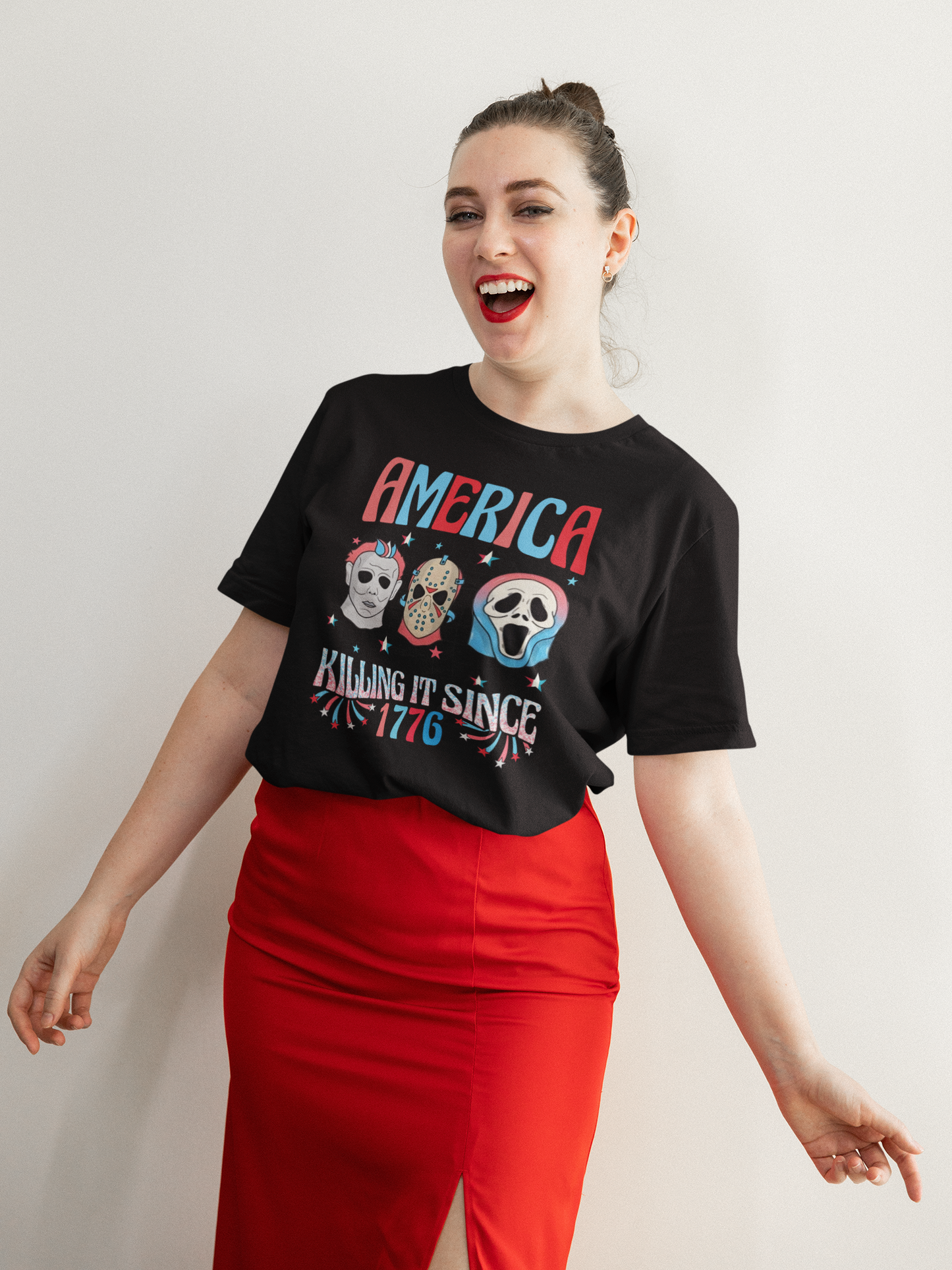 4th Of July Horror Movie Scary Movie Unisex Vintage T-Shirt