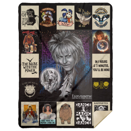 Dd Labyrinth For Fans Fleece Blanket, Premium Sherpa Blanket, David Bowie Blanket, Movie Quilt, Music Film Blanket, Movie Characters Blanket	MSHL Premium Sherpa Blanket 60x80