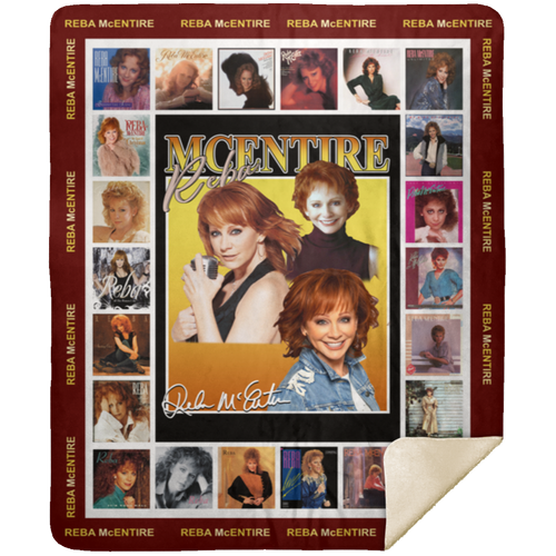 Reba Mcentire Signature Fleece Blanket, Premium Sherpa Blanket, Reba Mcentire Blanket, The Queen of Country Quilt	MSHM Premium Sherpa Blanket 50x60