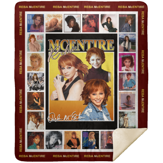 Reba Mcentire Signature Fleece Blanket, Premium Sherpa Blanket, Reba Mcentire Blanket, The Queen of Country Quilt	MSHM Premium Sherpa Blanket 50x60