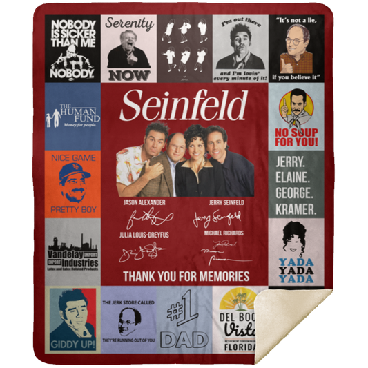 Seinfeld Fleece Blanket, Premium Sherpa Blanket, Jerry Seinfeld Fan Blanket, Seinfeld Blanket, Seinfeld Squad Blanket	MSHM Premium Sherpa Blanket 50x60