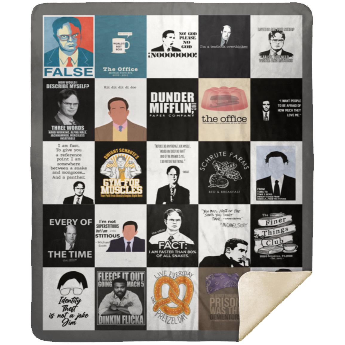 The Office TV Show Classic Movie Fleece Blanket, Premium Sherpa Blanket, The Office TV Series Blanket, The Office Blanket, The Office Quilt	MSHM Premium Sherpa Blanket 50x60