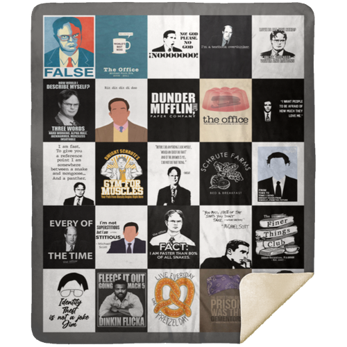The Office TV Show Classic Movie Fleece Blanket, Premium Sherpa Blanket, The Office TV Series Blanket, The Office Blanket, The Office Quilt	MSHM Premium Sherpa Blanket 50x60