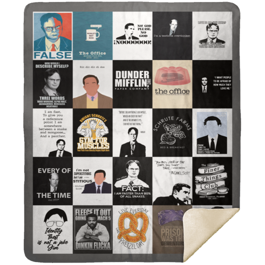The Office TV Show Classic Movie Fleece Blanket, Premium Sherpa Blanket, The Office TV Series Blanket, The Office Blanket, The Office Quilt	MSHM Premium Sherpa Blanket 50x60