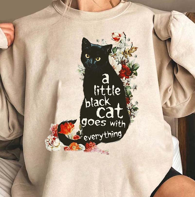 A Little Black Cat Goes With Everything Shirt - ID18102404