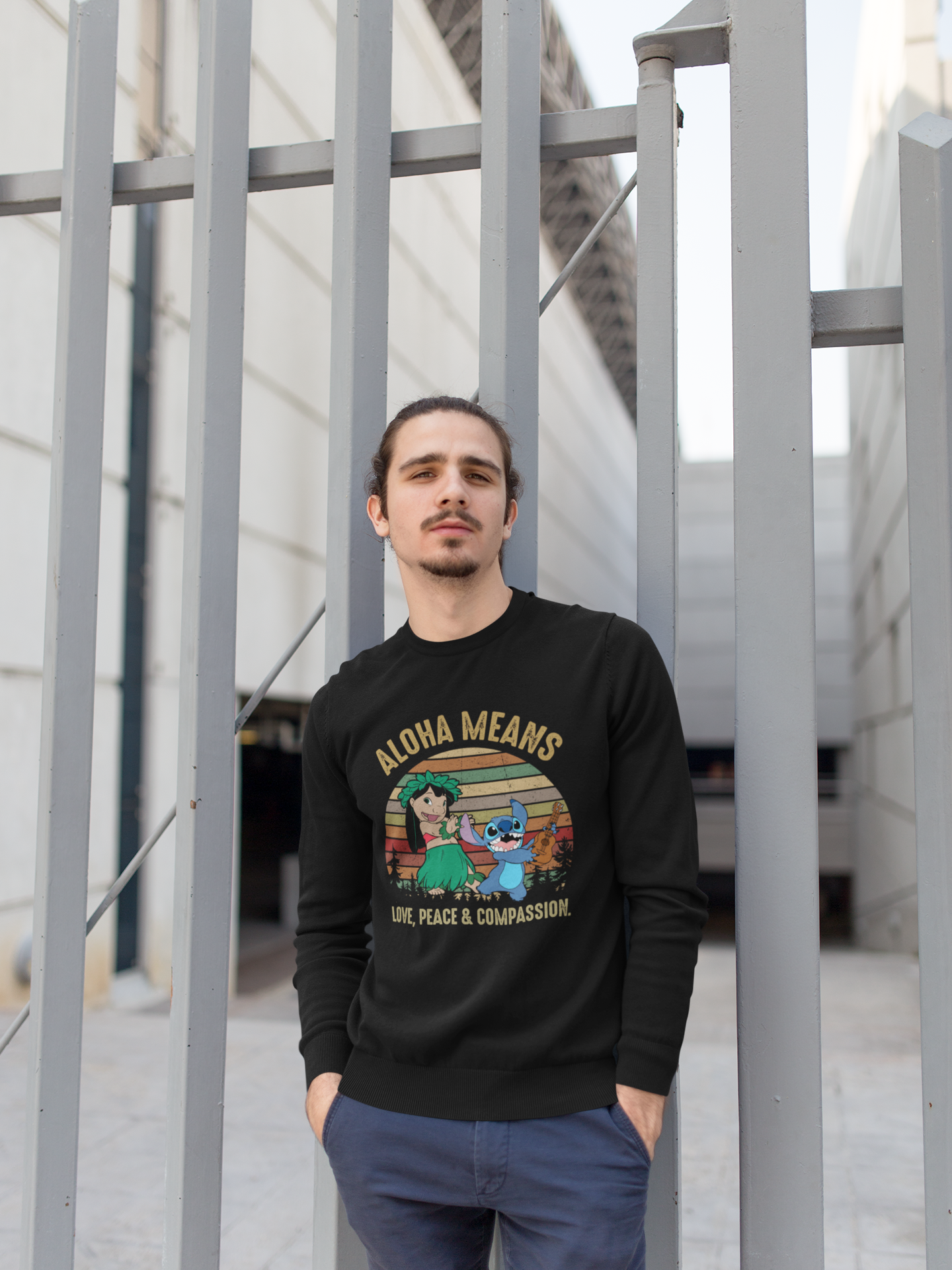 Aloha Means Love Peace And Compassion Lilo And Stitch Vintage Unisex T-Shirt