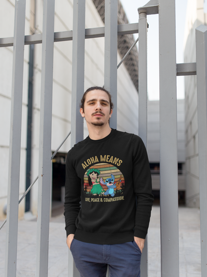 Aloha Means Love Peace And Compassion Lilo And Stitch Vintage Unisex T-Shirt