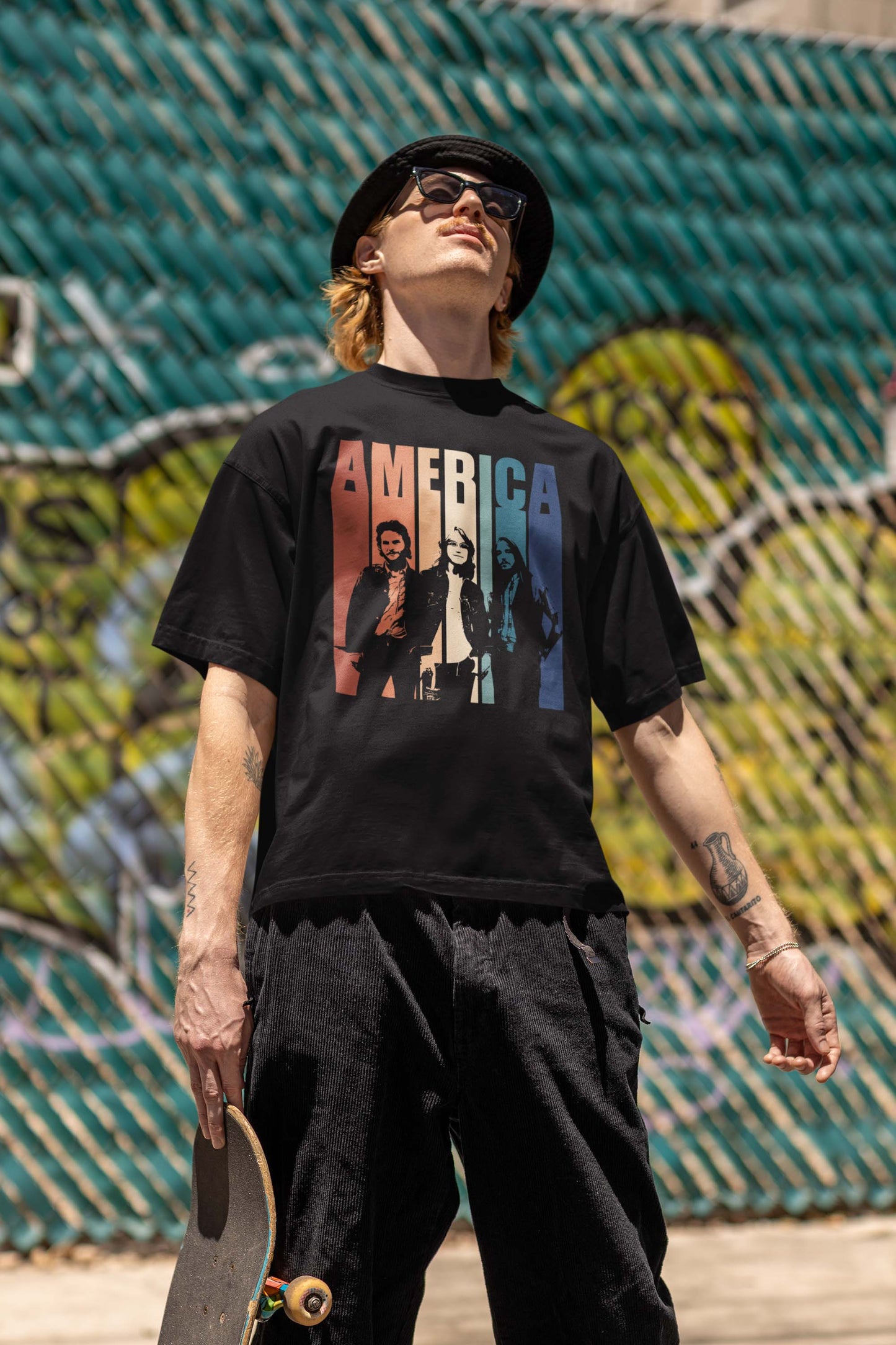 America Band Retro Graphic Vintage T-Shirt