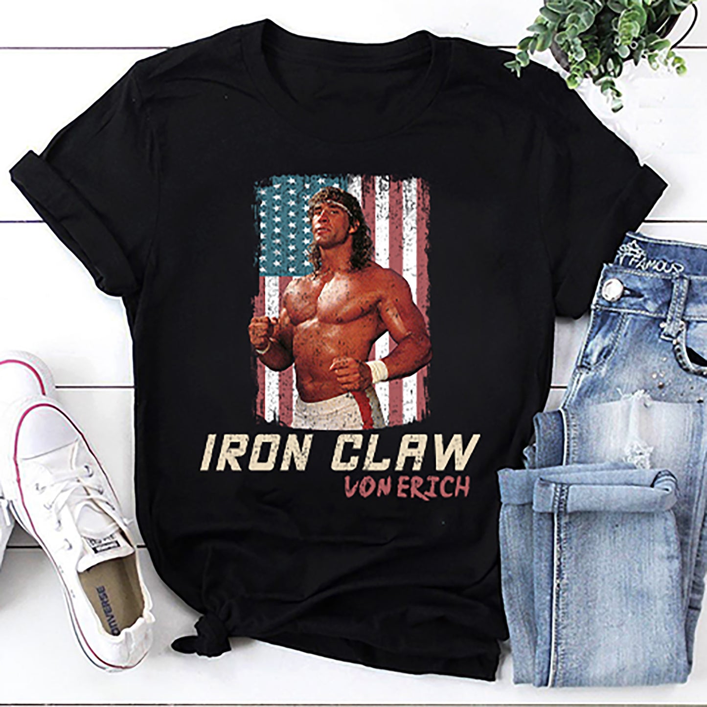 American Flag Von Erich Iron Claw T-Shirt