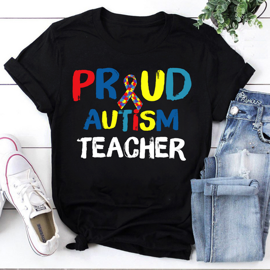 Autism Shirts For Teachers Proud Autism Teacher Vintage Unisex T-Shirt