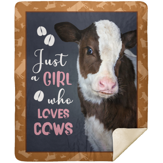 Heifer Just Girl Who Loves Cows Fleece Blanket, Premium Sherpa Blanket, Cow Lovers Blanket, Cow Blanket, Funny Farmer Blanket	MSHM Premium Sherpa Blanket 50x60