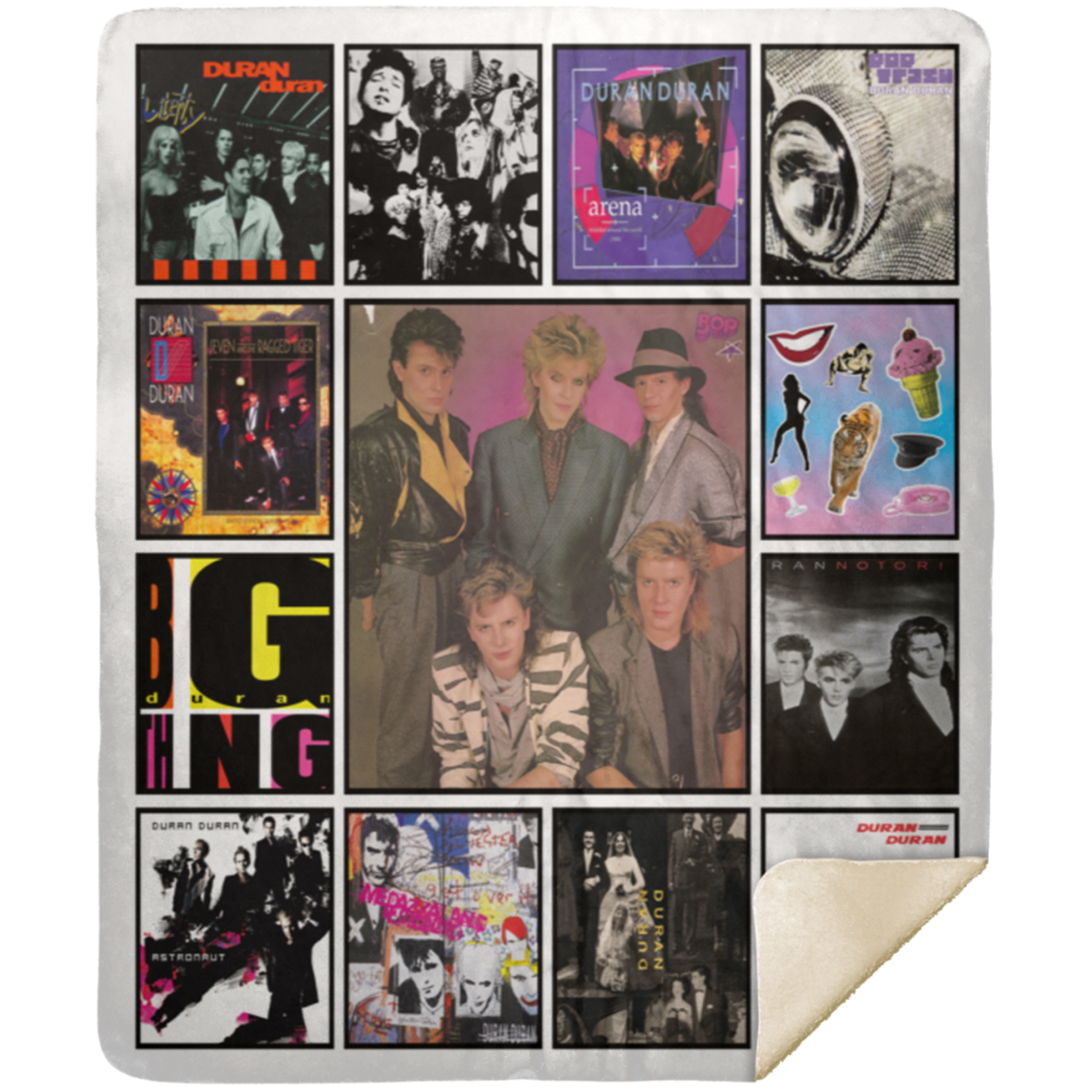 Band Duran Duran Albums For Fans Fleece Blanket, Premium Sherpa Blanket, Rock Band Blanket, Rock Music Lover Quilt, Duran Duran Blanket	MSHM Premium Sherpa Blanket 50x60