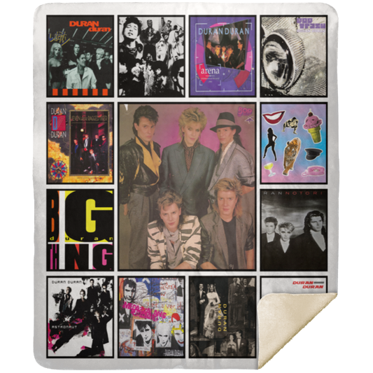 Band Duran Duran Albums For Fans Fleece Blanket, Premium Sherpa Blanket, Rock Band Blanket, Rock Music Lover Quilt, Duran Duran Blanket	MSHM Premium Sherpa Blanket 50x60