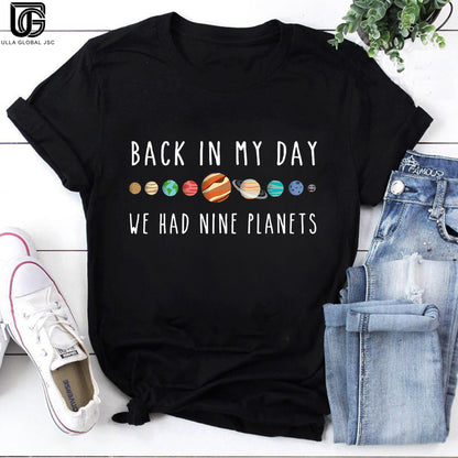 Back In My Day We Had Nine Planets Teacher Vintage T-Shirt