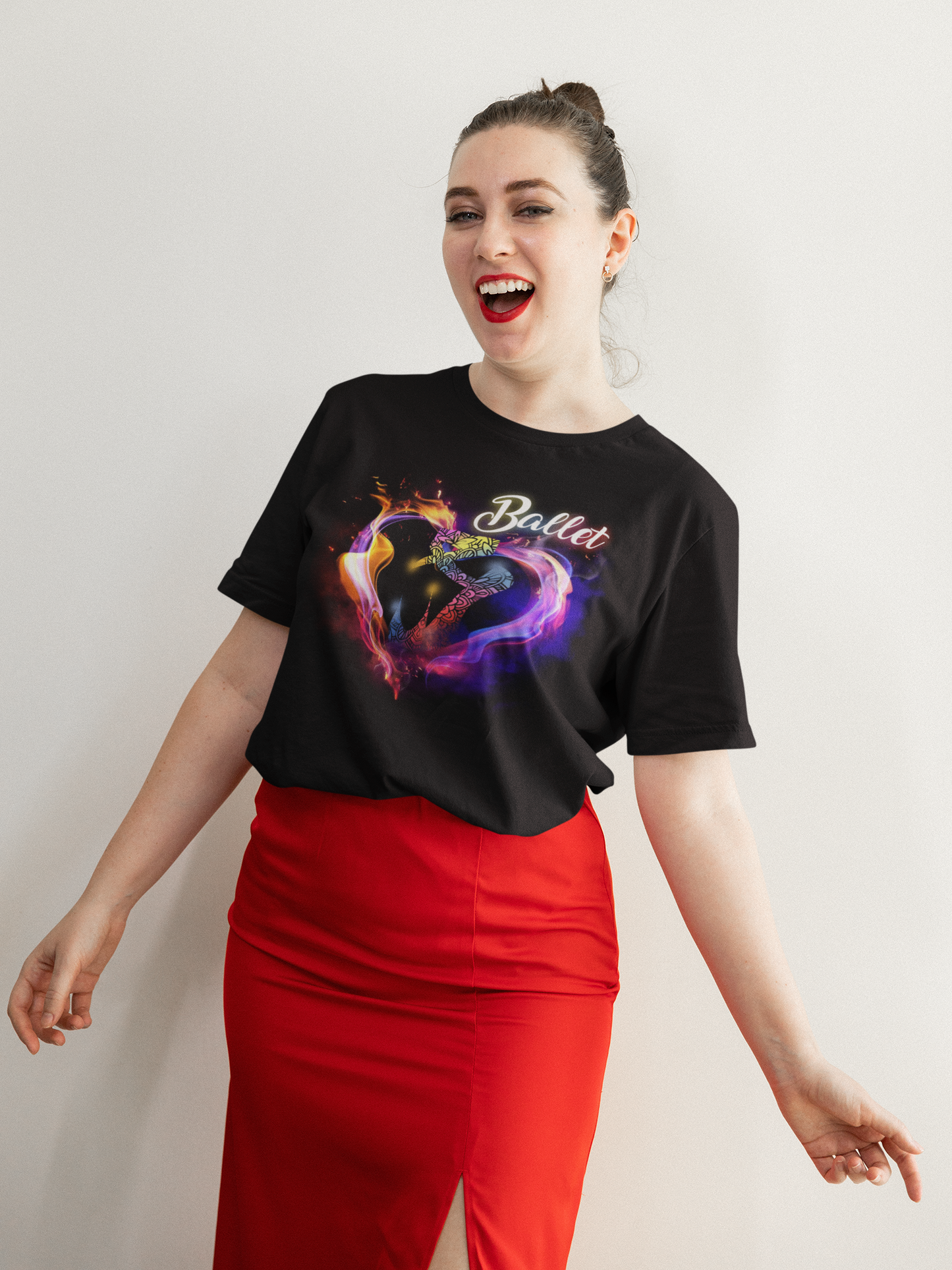 Ballet Dancing Shoes Heart Flame Unisex Vintage T-Shirt