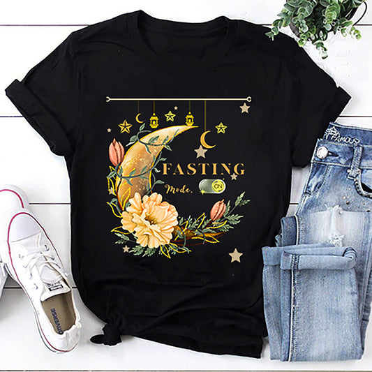 Beautiful Moon Vintage Fasting Mode Ramadan On T-Shirt