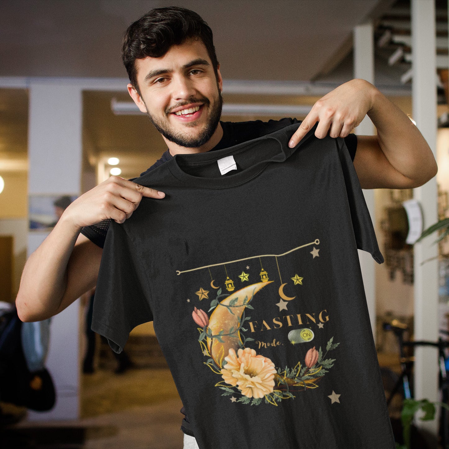 Beautiful Moon Vintage Fasting Mode Ramadan On T-Shirt