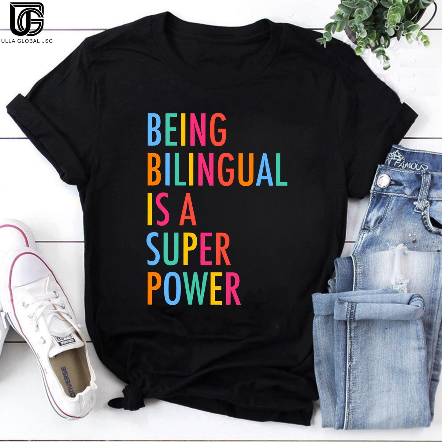 Being Bilingual Is A Super Power Teacher T-Shirt