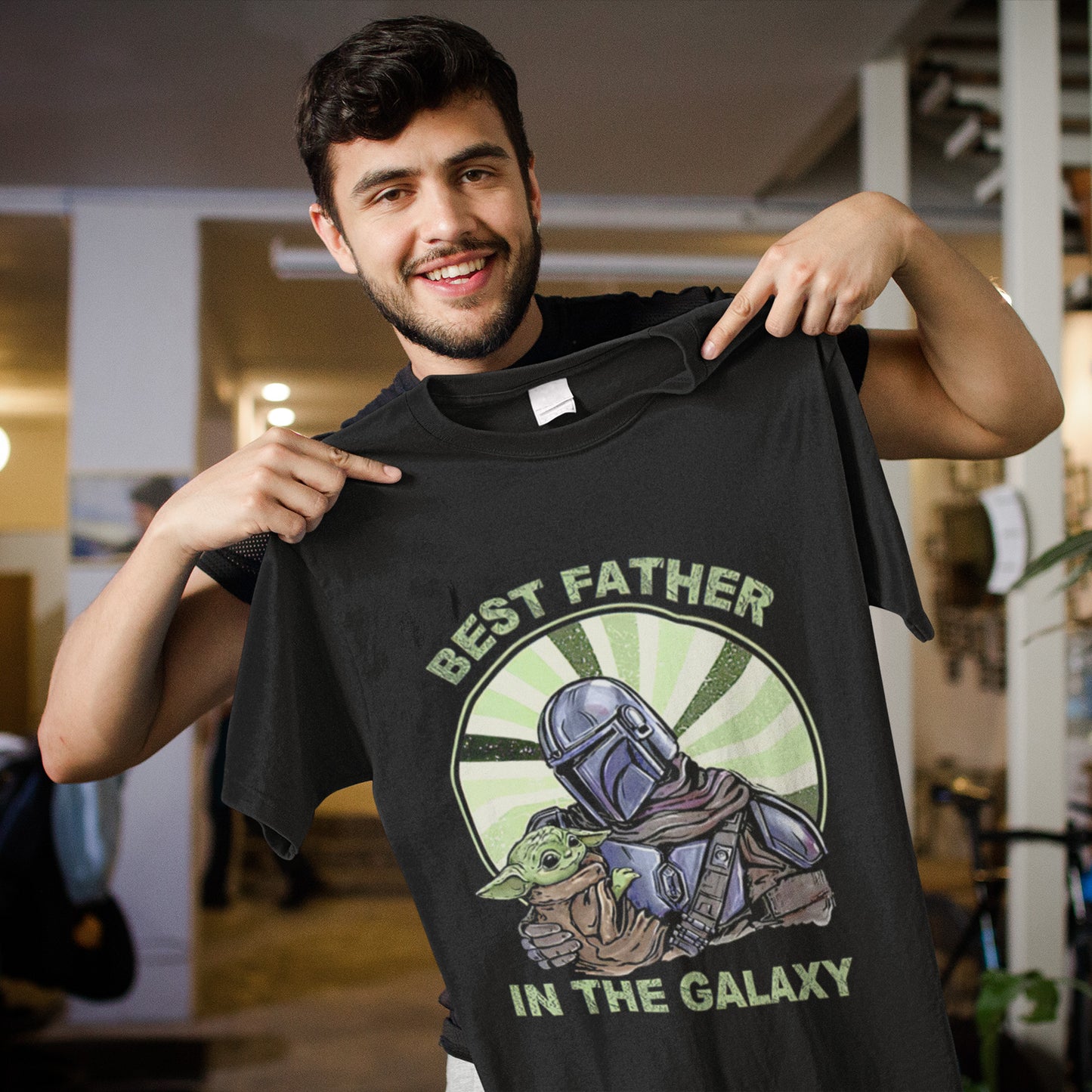 Best Father In The Galaxy The Mandalorian And Baby Yoda Star Wars T-Shirt