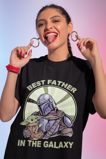 Best Father In The Galaxy The Mandalorian And Baby Yoda Star Wars T-Shirt