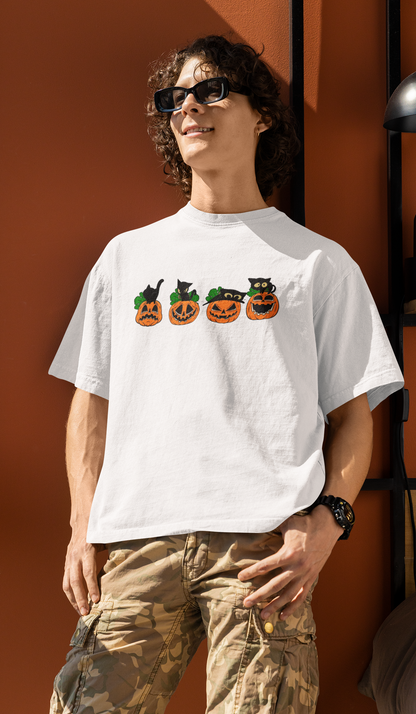 Vintage Black Cat Halloween T-Shirt