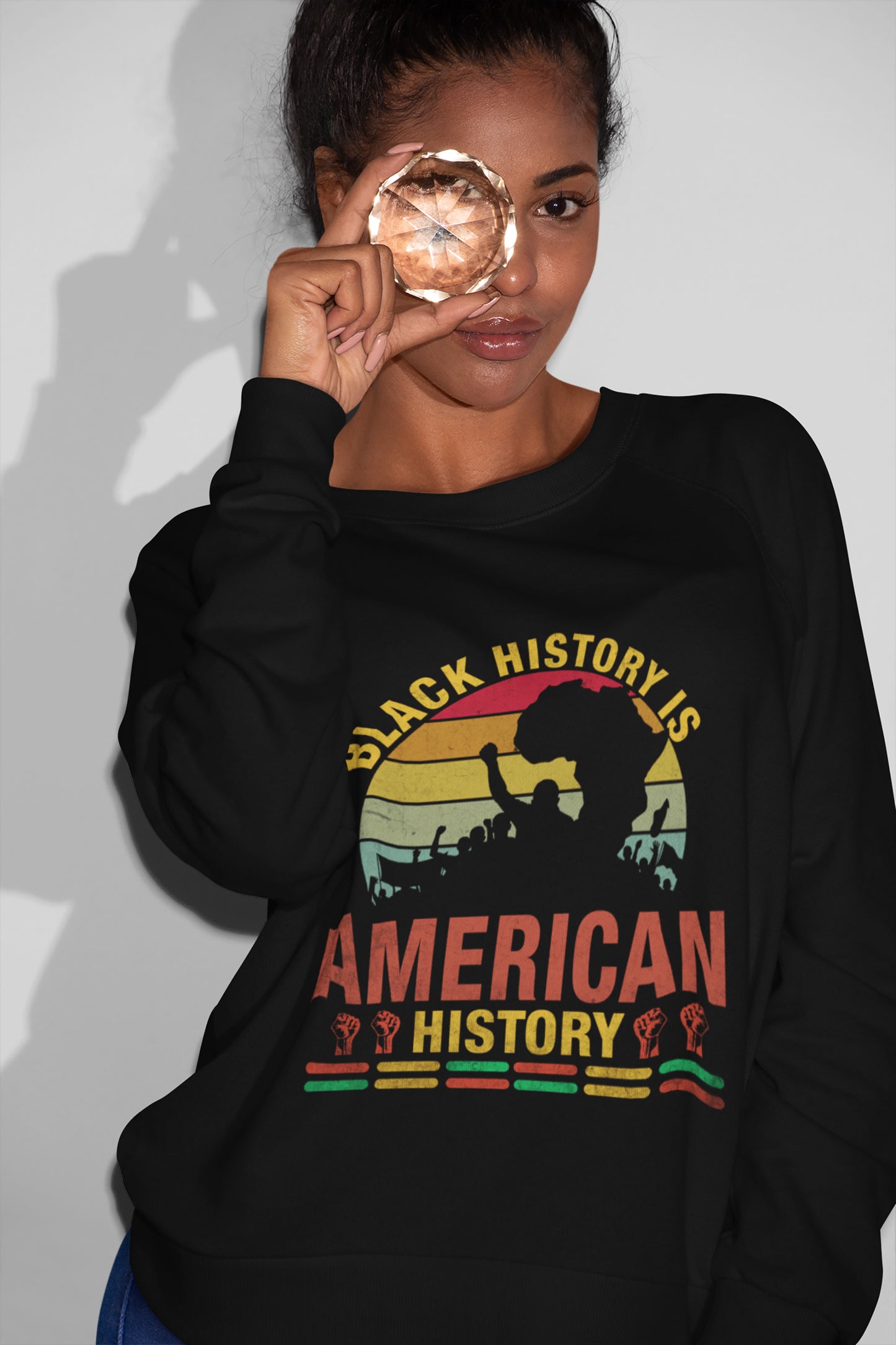 Black History Is American History Patriotic African Ladies T-Shirt