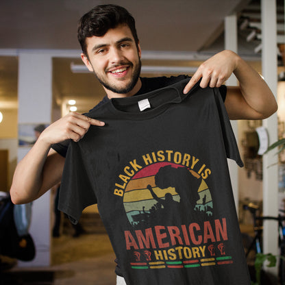 Black History Is American History Patriotic African Ladies T-Shirt