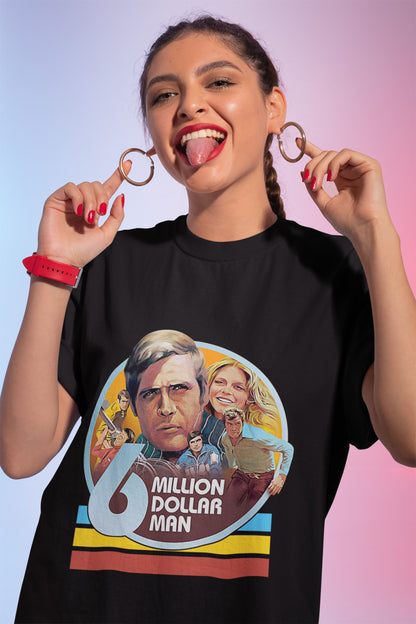 Boy Girl Six Million Dollar Man Retro Vintage T-Shirt