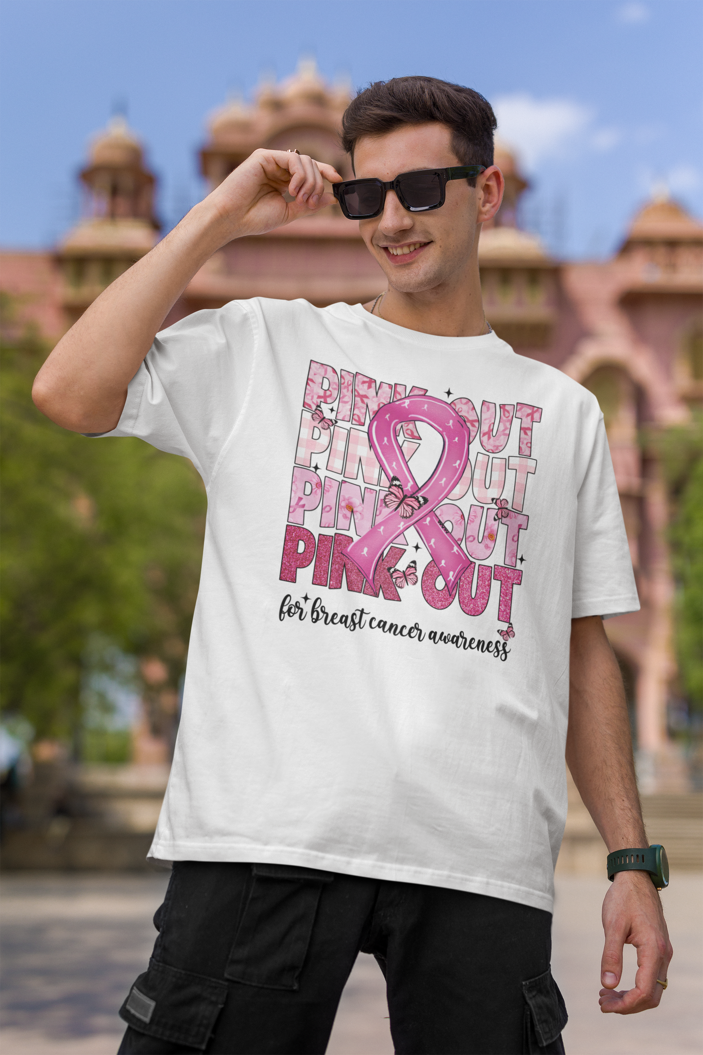 Breast Cancer Football Vintage T-Shirt